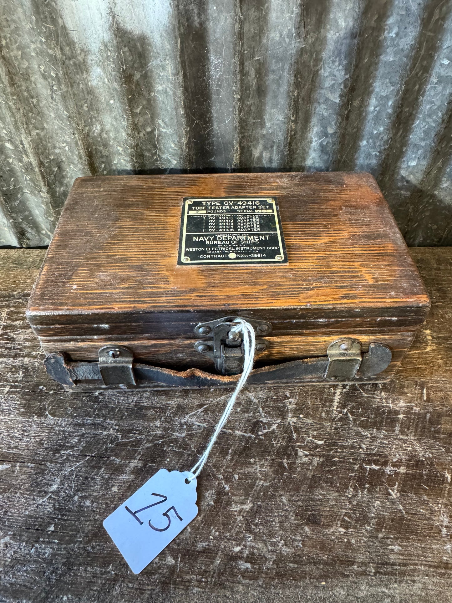 WWII U.S. Navy Bureau of Ships CV-49416 Radar Tube Tester Adapter Kit – Weston – With Original Navy Paperwork