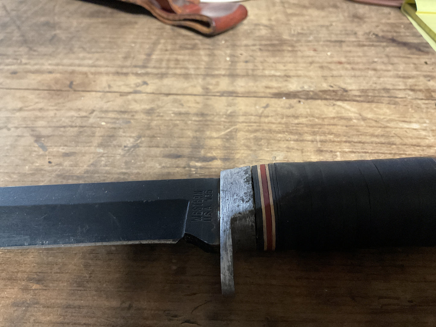 Western USA W49 Bowie Knife w/ Original Leather Sheath