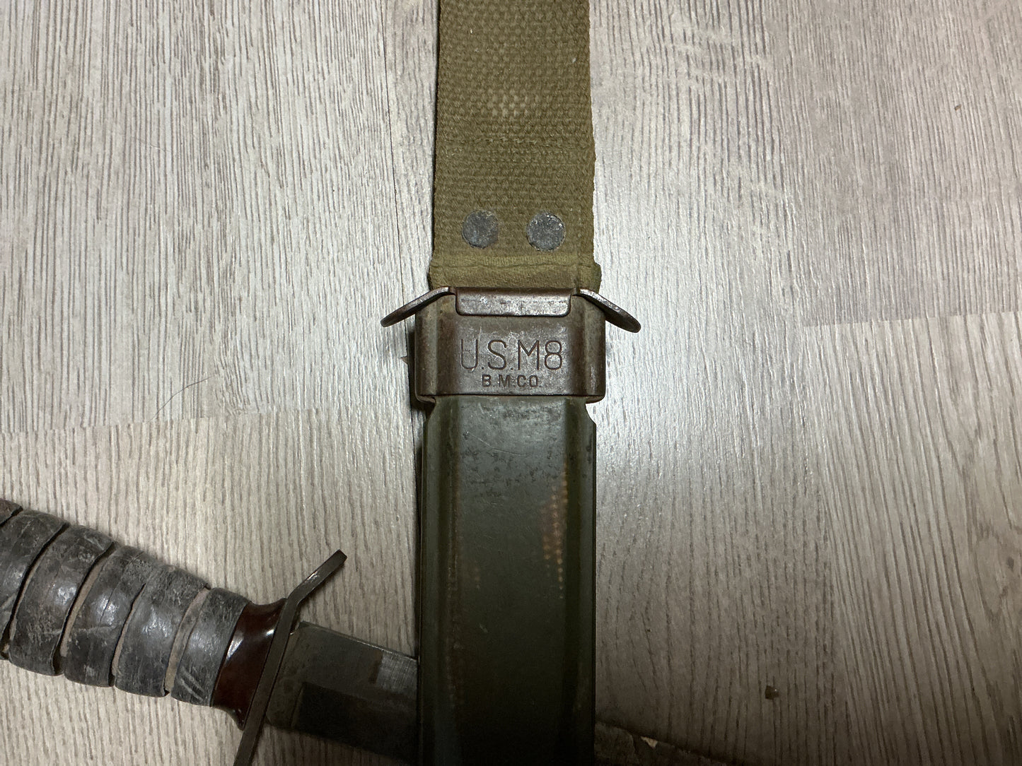 Original U.S. WWII M3 Trench Knife w/ P.W.H. M8 Scabbard