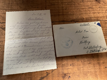 WWII German Wehrmacht Feldpost Letter & Envelope-Feldpost Nr. 32036-Nov. 3, 1940