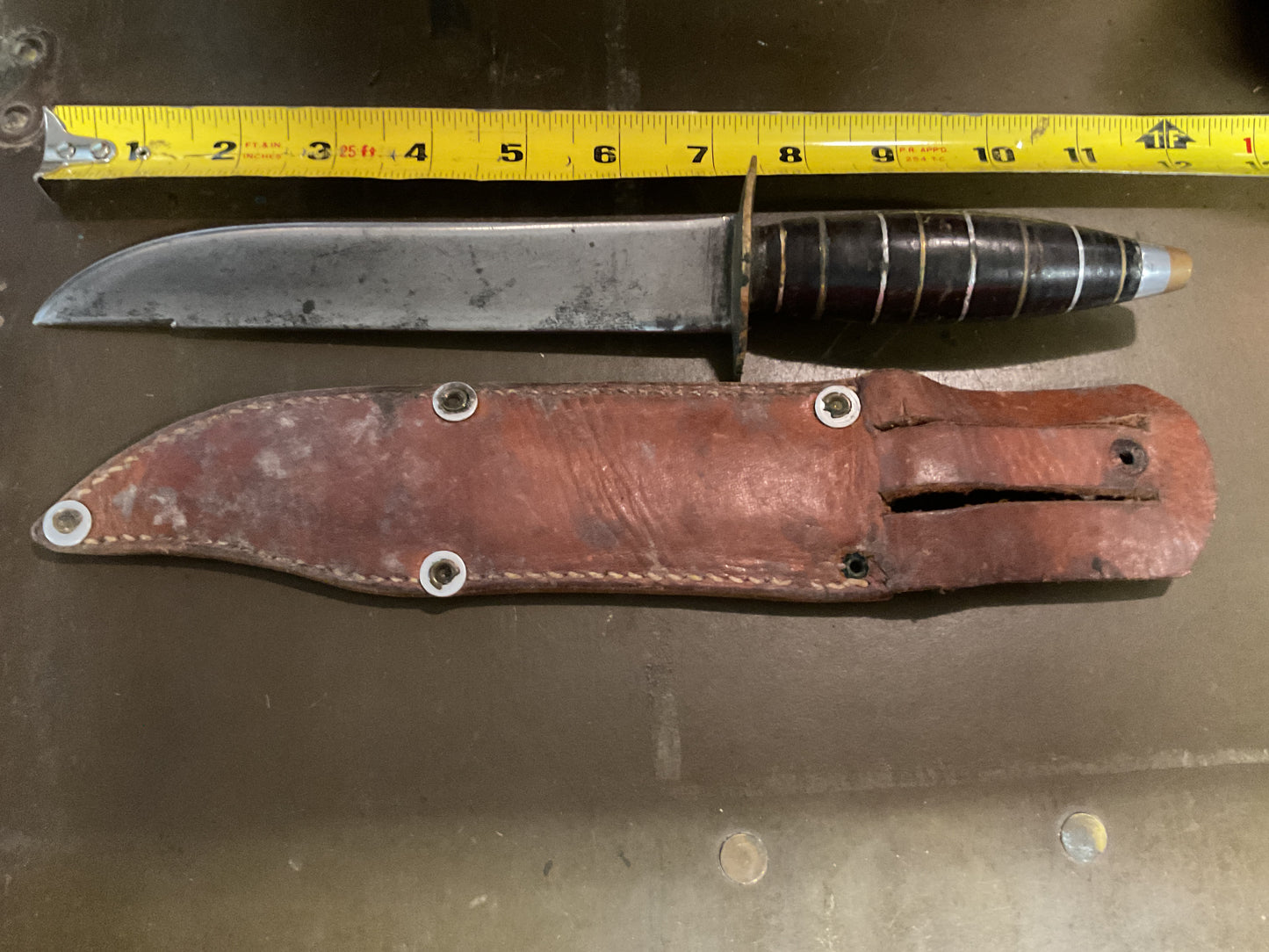 WWII Theatre Knife black silver & gold handle