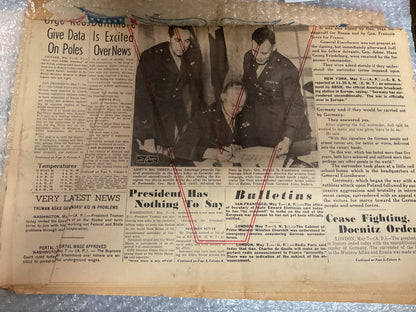 The Baltimore News Post May 7, 1945 “unconditional surrender”