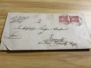 1876 Imperial German Folded Letter & Cover-Breslau to Janowitz-Church Correspondence-Wax Sealed with Stamps