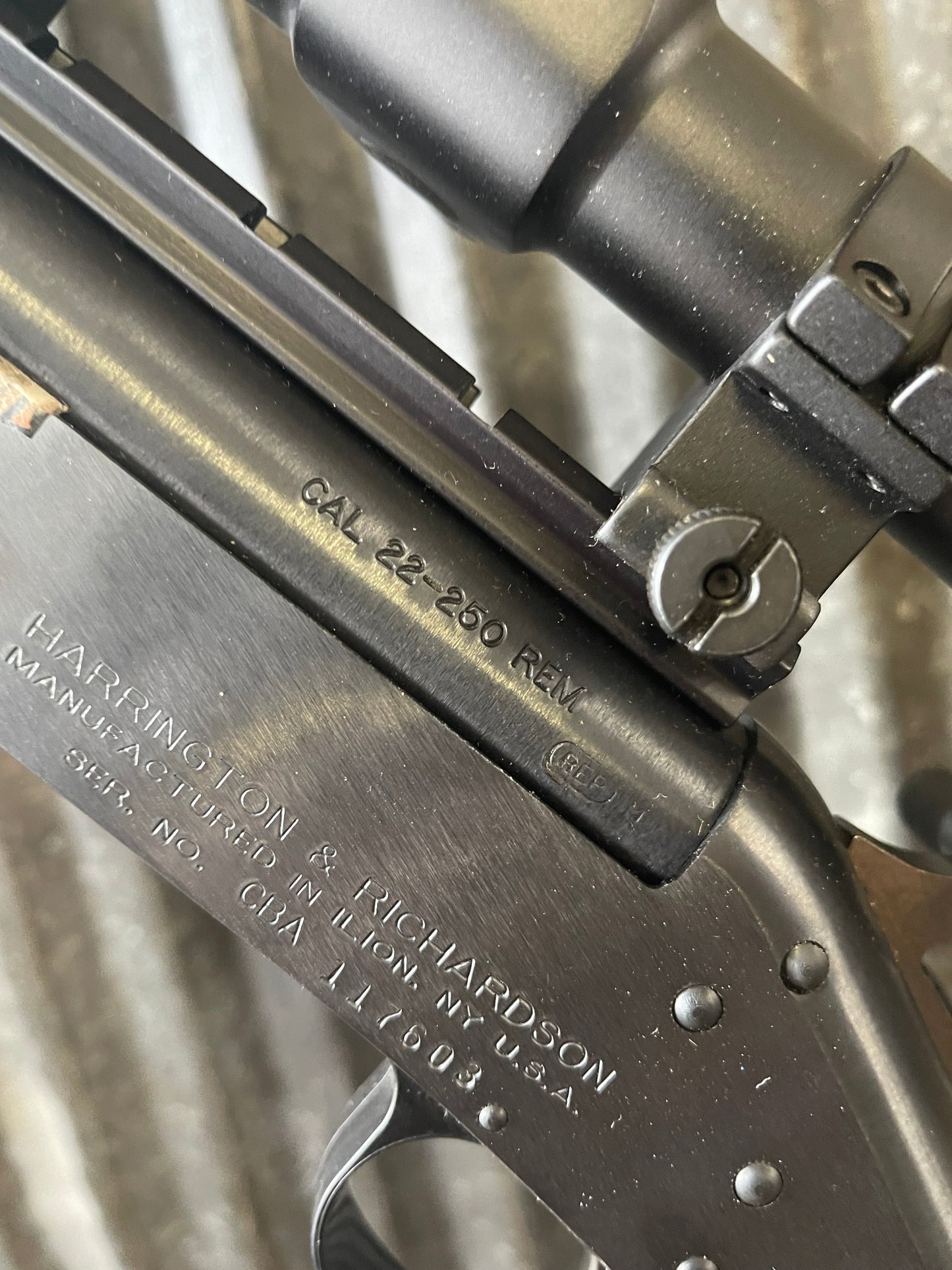 Harrington & Richardson (H&R) SB2 Handi-Rifle chambered in .22-250 Remington. Break-action single shot rifle