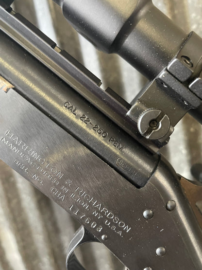 Harrington & Richardson (H&R) SB2 Handi-Rifle chambered in .22-250 Remington. Break-action single shot rifle