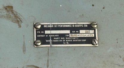 Bendix ID-668/FPS-20A Radar Set Performance Indicator
