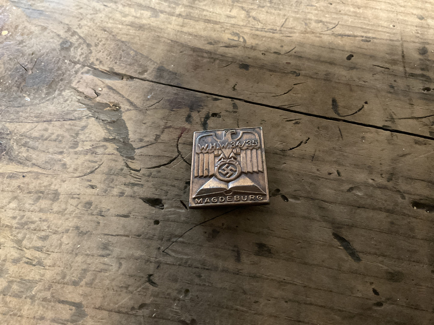 WWII WHW 1934/35 Magdeburg Tinnie Badge