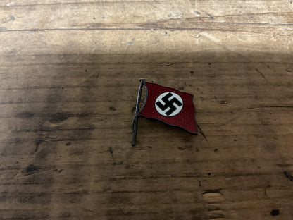 WWII German NSDAP Enamel Party Flag Pin/Political Lapel Badge