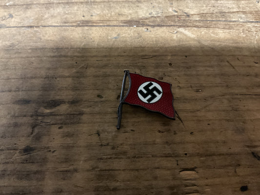 WWII German NSDAP Enamel Party Flag Pin/Political Lapel Badge