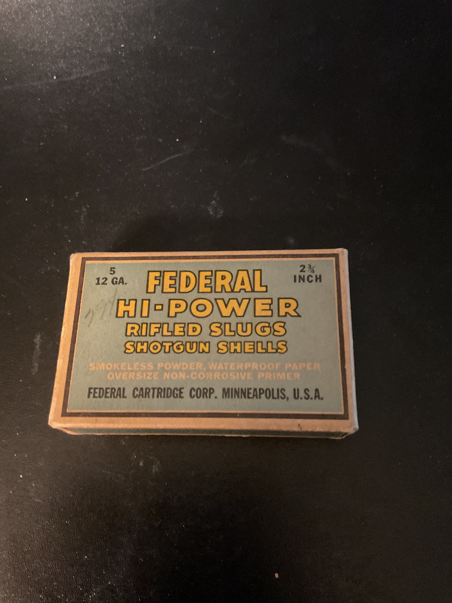 Vintage Federal Hi-Power 12 Gauge Rifled Slugs — Full Box of 5