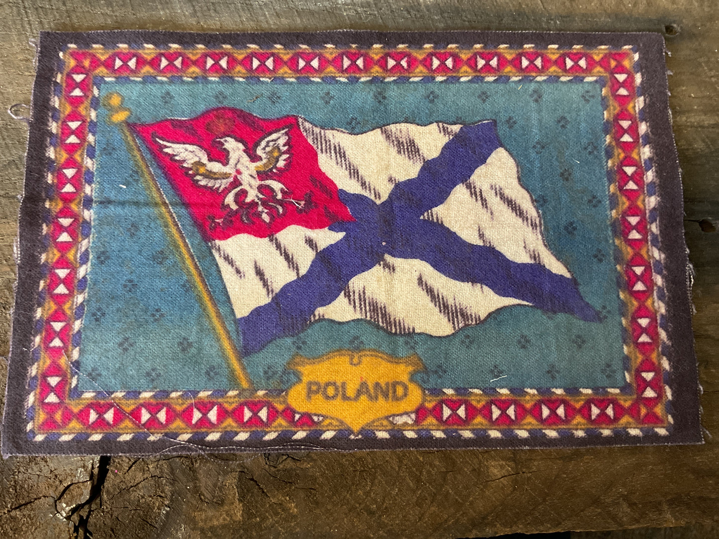 WWI Tobacco Felt Flag (approx 9x6)