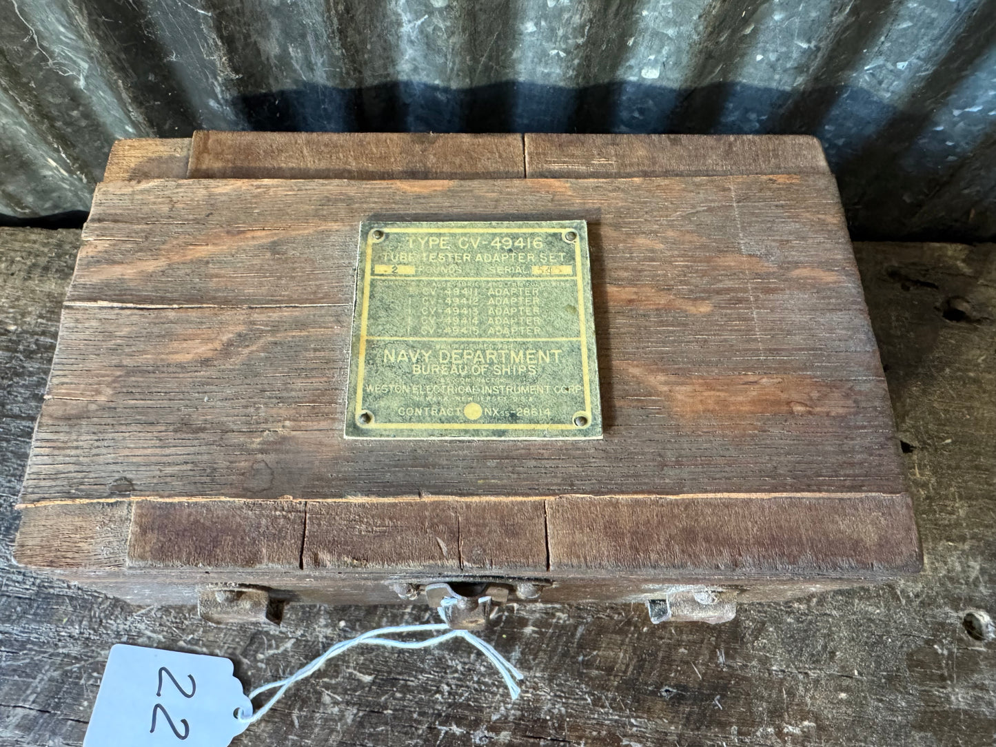 WWII U.S. Navy Bureau of Ships CV-49416 Radar Tube Tester Adapter Set – Weston Electrical Instrument Corp.