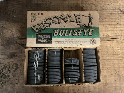 Rare! Vintage Rustible “Bullseye”-NRA Self-Hanging/Sure-Breaking Targets-Box of 90.