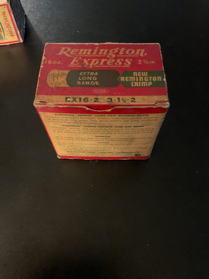 Vintage Remington Express Extra Long Range 16 Gauge Shot Shells — Full Box of 25