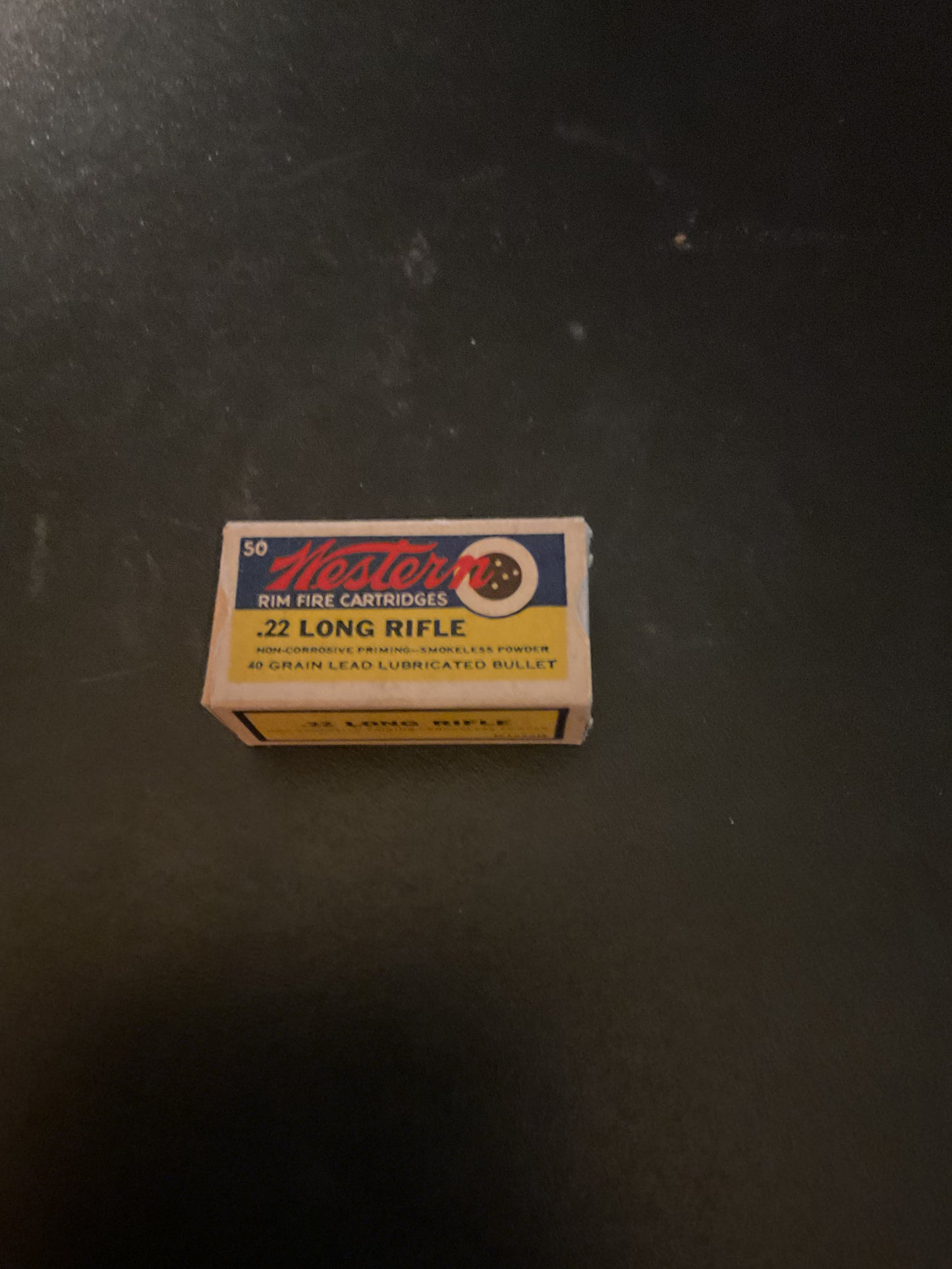 Vintage Western .22 Long Rifle Rimfire Cartridges — Full Box of 50