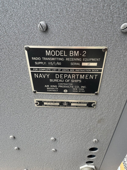 WWII U.S. Navy Bureau of Ships Model BM-2 radio transmitting/receiving equipment cabinet
