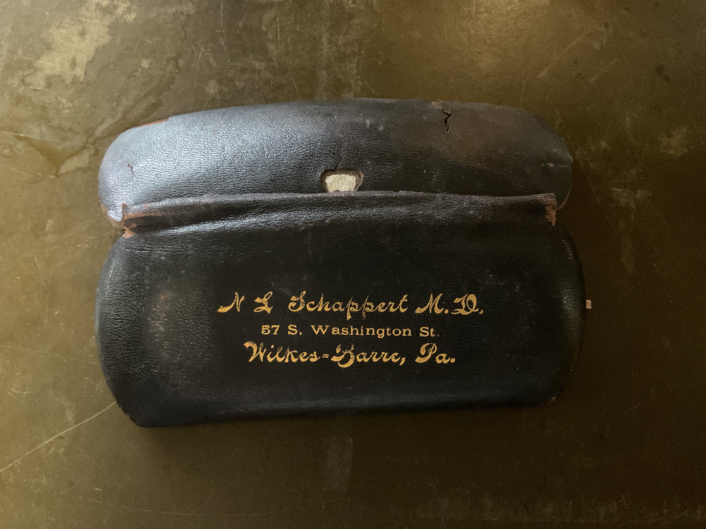 Antique Gold Filled Wire Rim Eyeglasses C.1905-1925 with Original Case-Wilkes Barre, PA