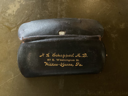 Antique Gold Filled Wire Rim Eyeglasses C.1905-1925 with Original Case-Wilkes Barre, PA