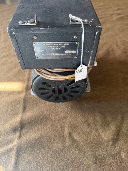 Signal Corps U.S. Army PE-115-A Inverter Unit Military Power Supply Research Enterprises Ltd.