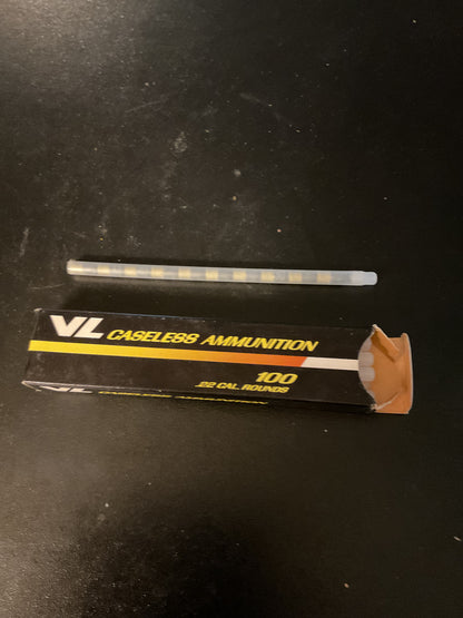 Vintage V/L Caseless Ammunition .22 Caliber Rounds — Full box
