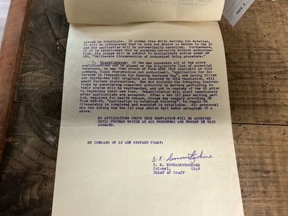 Original Korean War Era Satirical U.S. Army “Rotation Regulations”- Dated May 28, 1951