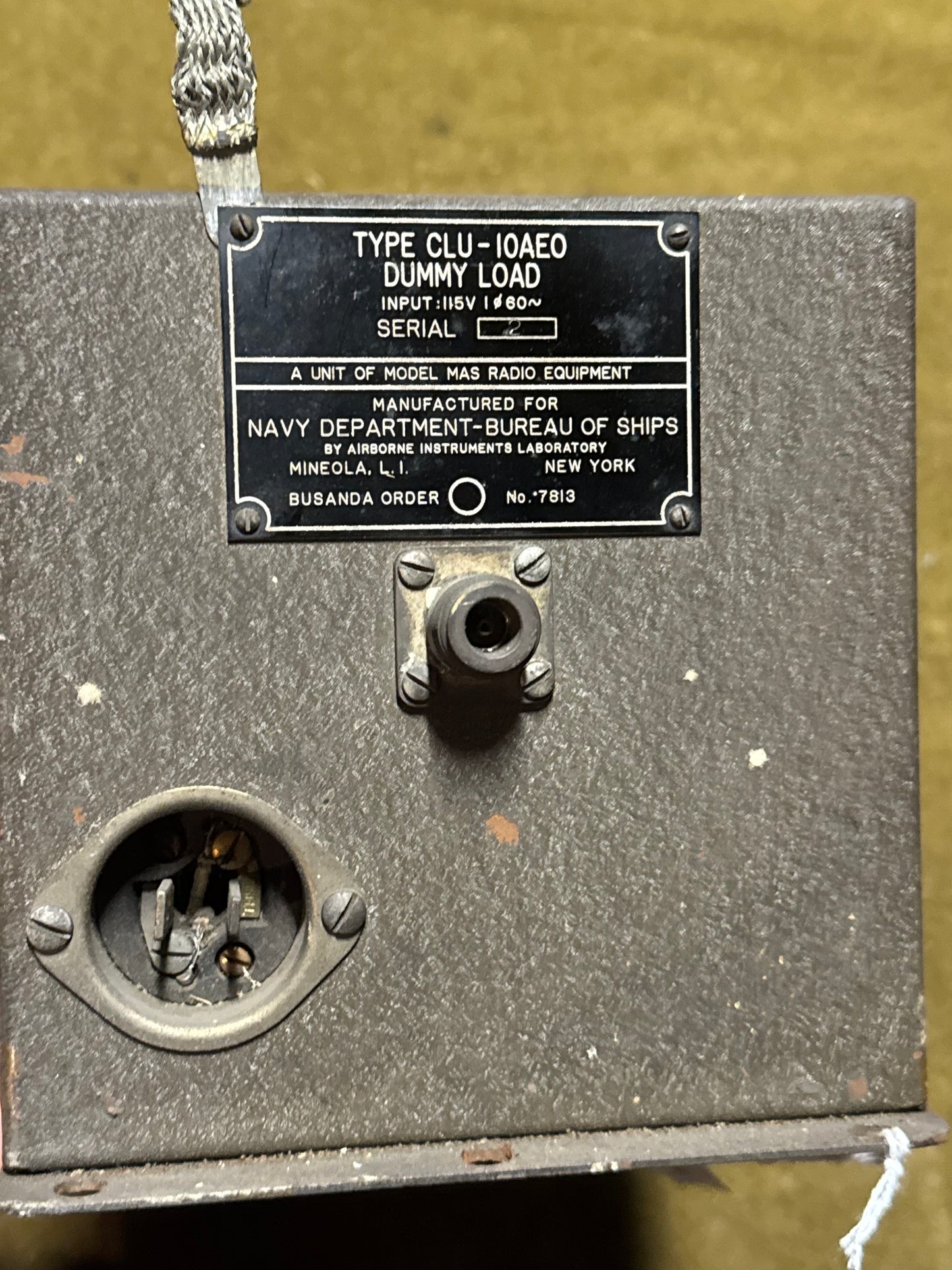 U.S. Navy Bureau of Ships CLU-10AE0 Dummy Load – MAS Radio Equipment