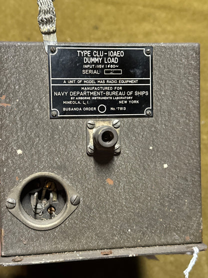 U.S. Navy Bureau of Ships CLU-10AE0 Dummy Load – MAS Radio Equipment