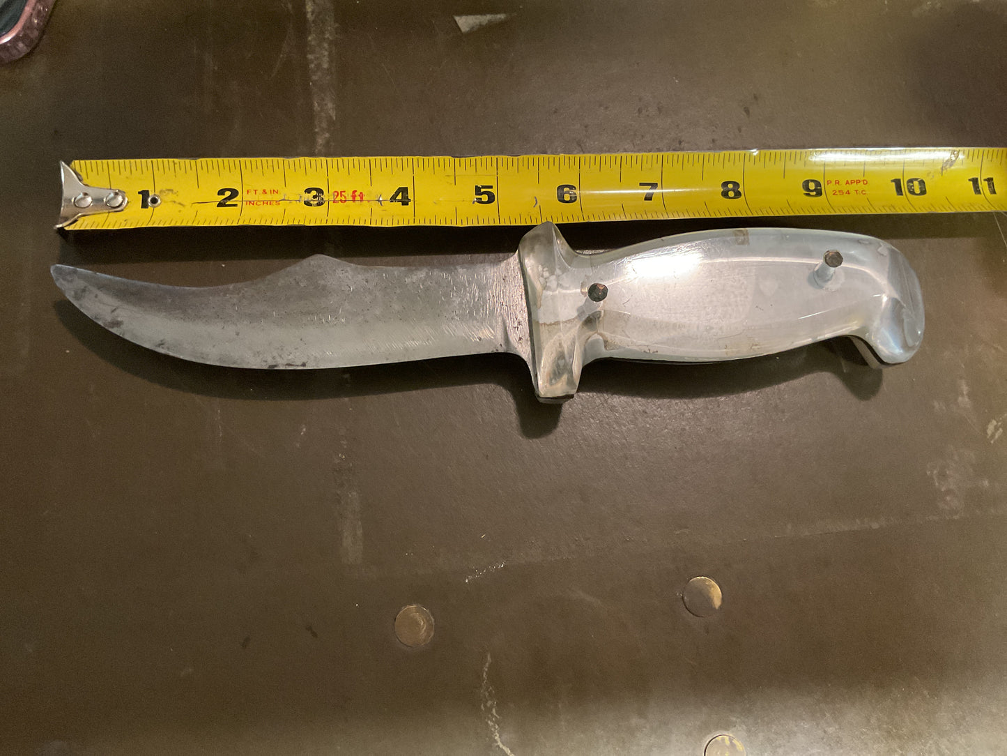 WWII Theatre Knife silver & clear cover no sheath