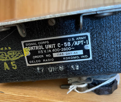 WWII U.S. Army Signal Corps Control Unit C-58/APT-1 – Delco Radio Aircraft Radio Control