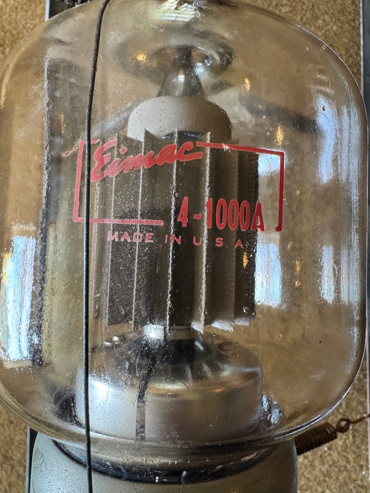 WWII / Early Military Radar Tube Assembly
Eimac 4-1000A power transmitting tube in original frame/mount
