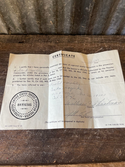 WWII German-Occupation CZ 27 / vz. 27 – DR Marked – Serial No. 19700 – Matching Numbers – Waffenamt Barrel – Original Holster, 2 Magazines & Two U.S. Bring-Back Certificates