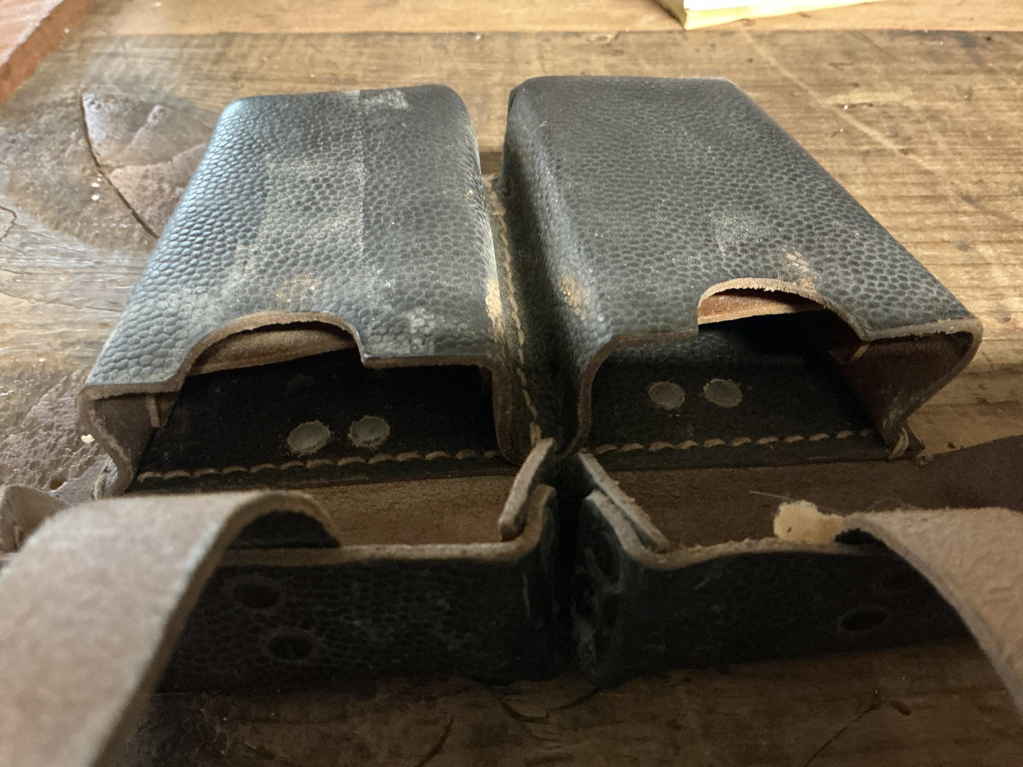 Original WWII German G43/K43 Black Leather Double Magazine Pouch