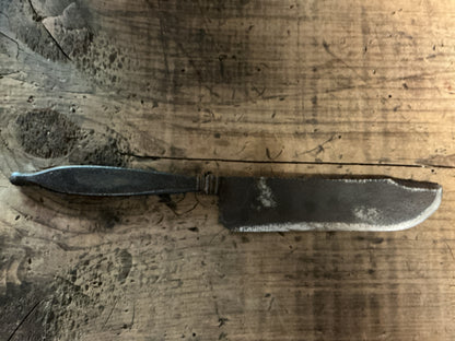 Antique Hand Forged Blacksmith Trade Knife Chopper Primitive Folk Art Marked “R”