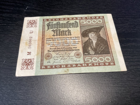 German 5000 Marks NotebReichsbanknote