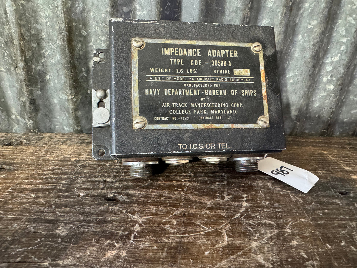 WWII U.S. Navy Model ZA Aircraft Instrument Landing Impedance Adapter CDE-30598A