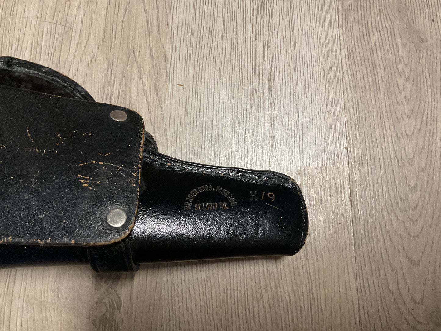 Vintage Heiser leather Co. St. Louis, Missouri Police Issued Revolver Holder for Colt or S&W