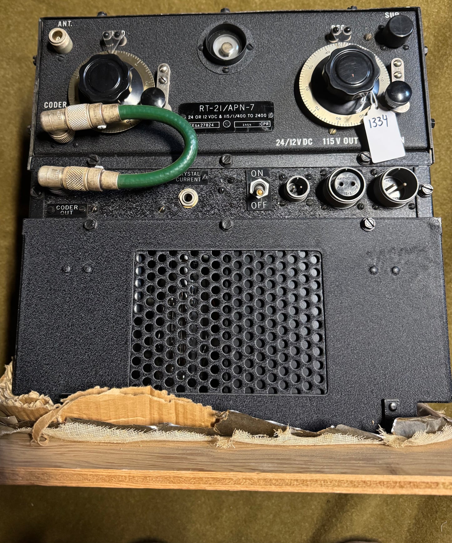 Original U.S. military RT-21/APN-7 aircraft radar transceiver unit