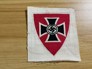Original WWII German NS-Reichskriegerbund (NS-RKB) Veterans Association BeVo Sleeve Emblem 1937-43 Pattern