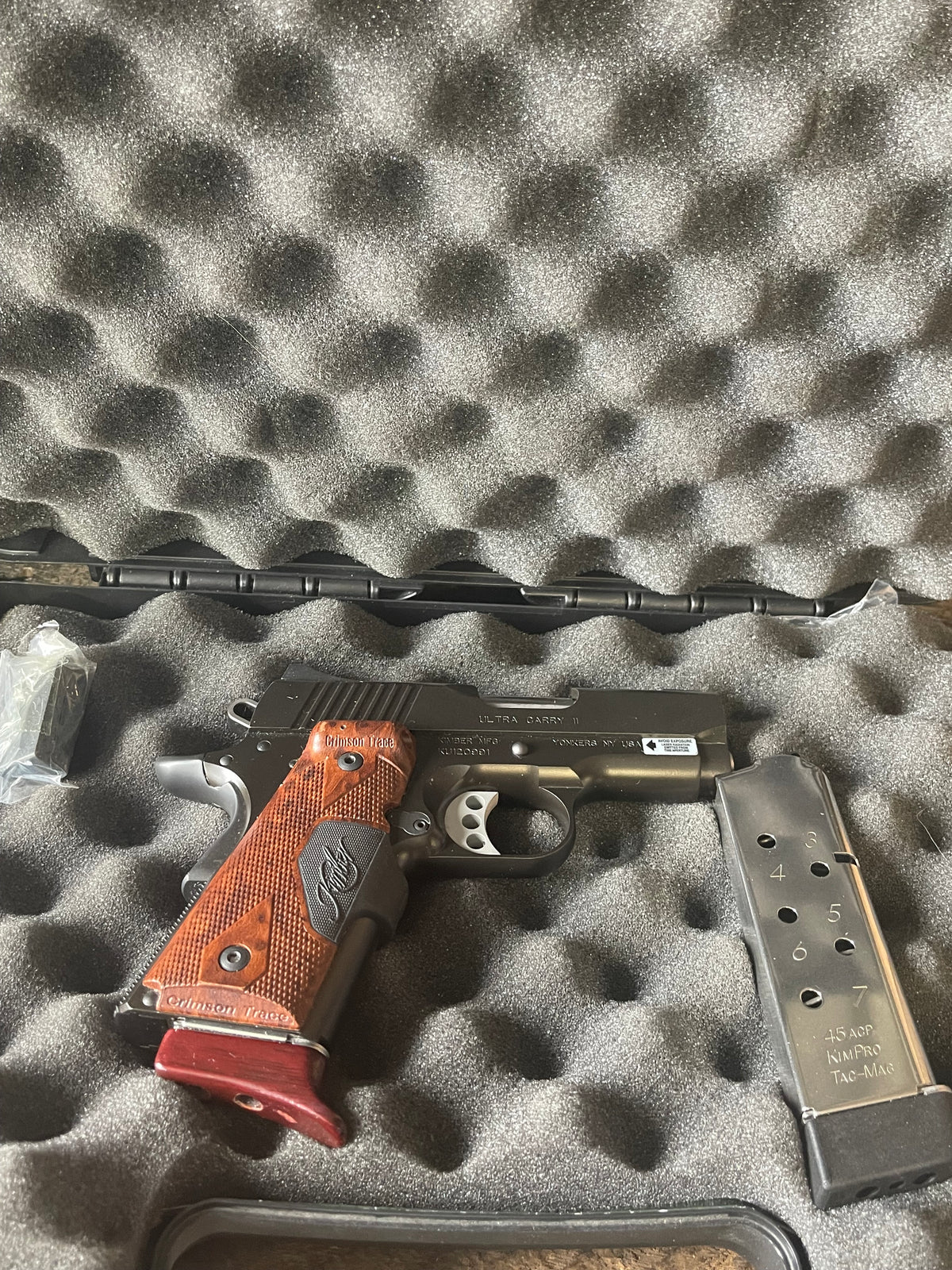Kimber Ultra Carry II .45 ACP – Kimber Laser Grips – 2 Magazines – Original Box & Paperwork – Like New