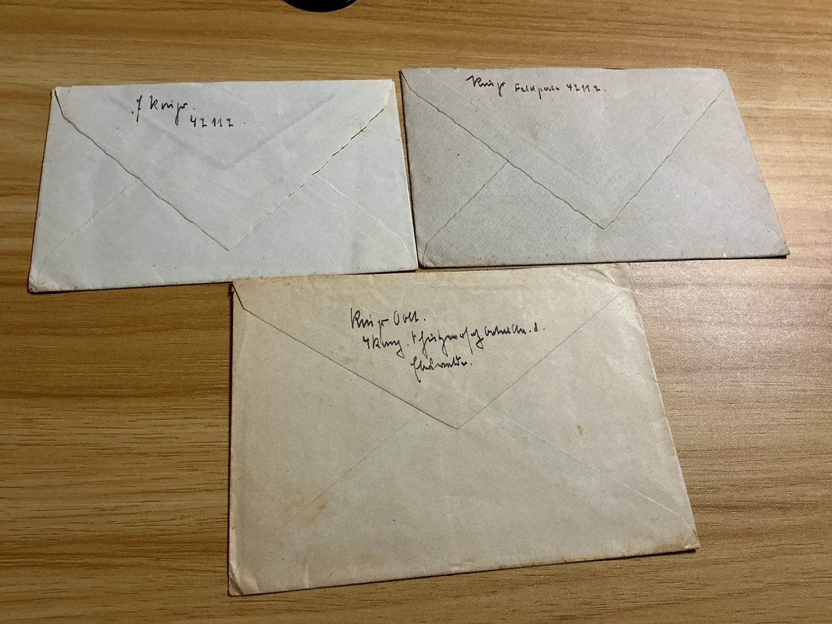 WWII German Feldpost Envelope Grouping-3 Envelopes to Same Recipient in Berlin-Military Postal Markings