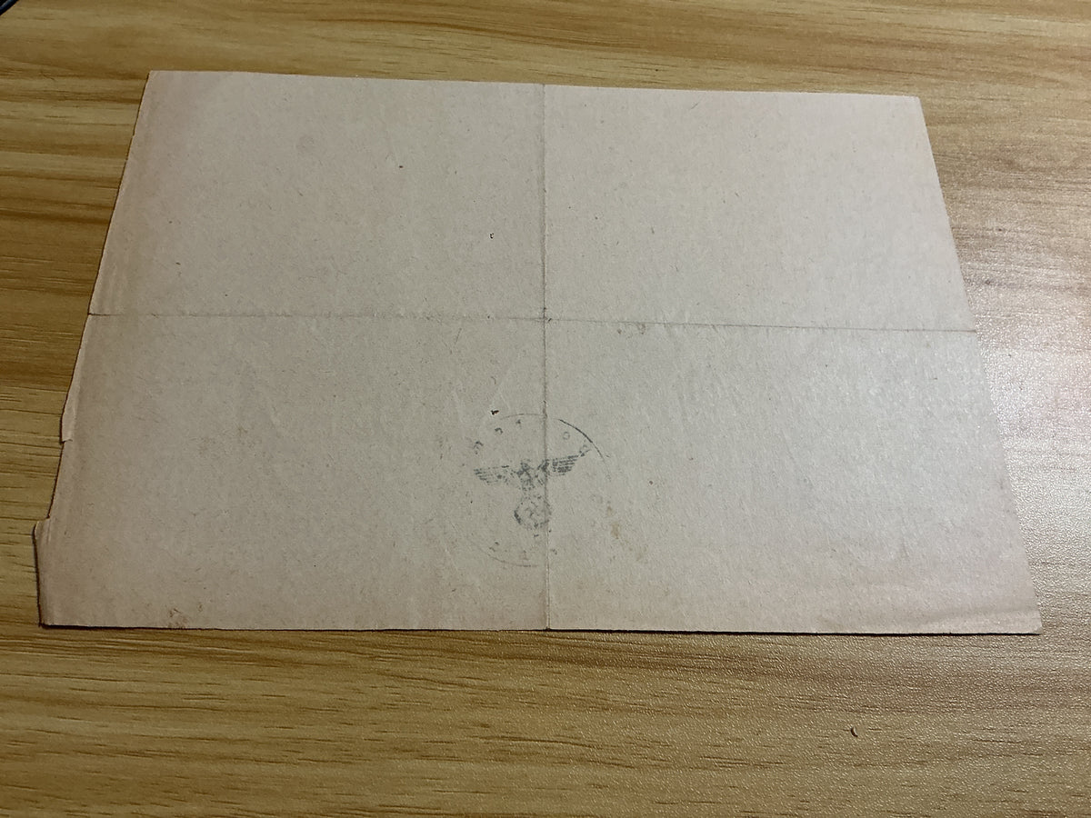 WWII German Pasewalk Post Office Document-French Foreign Laborer Guy Carre’-Bicycle Permit