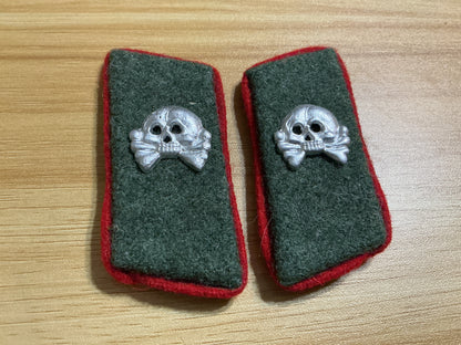 Reproduction WWII German Heer Panzer/Assault-Gun Style Totenkopf Collar Tabs-Pair of 2