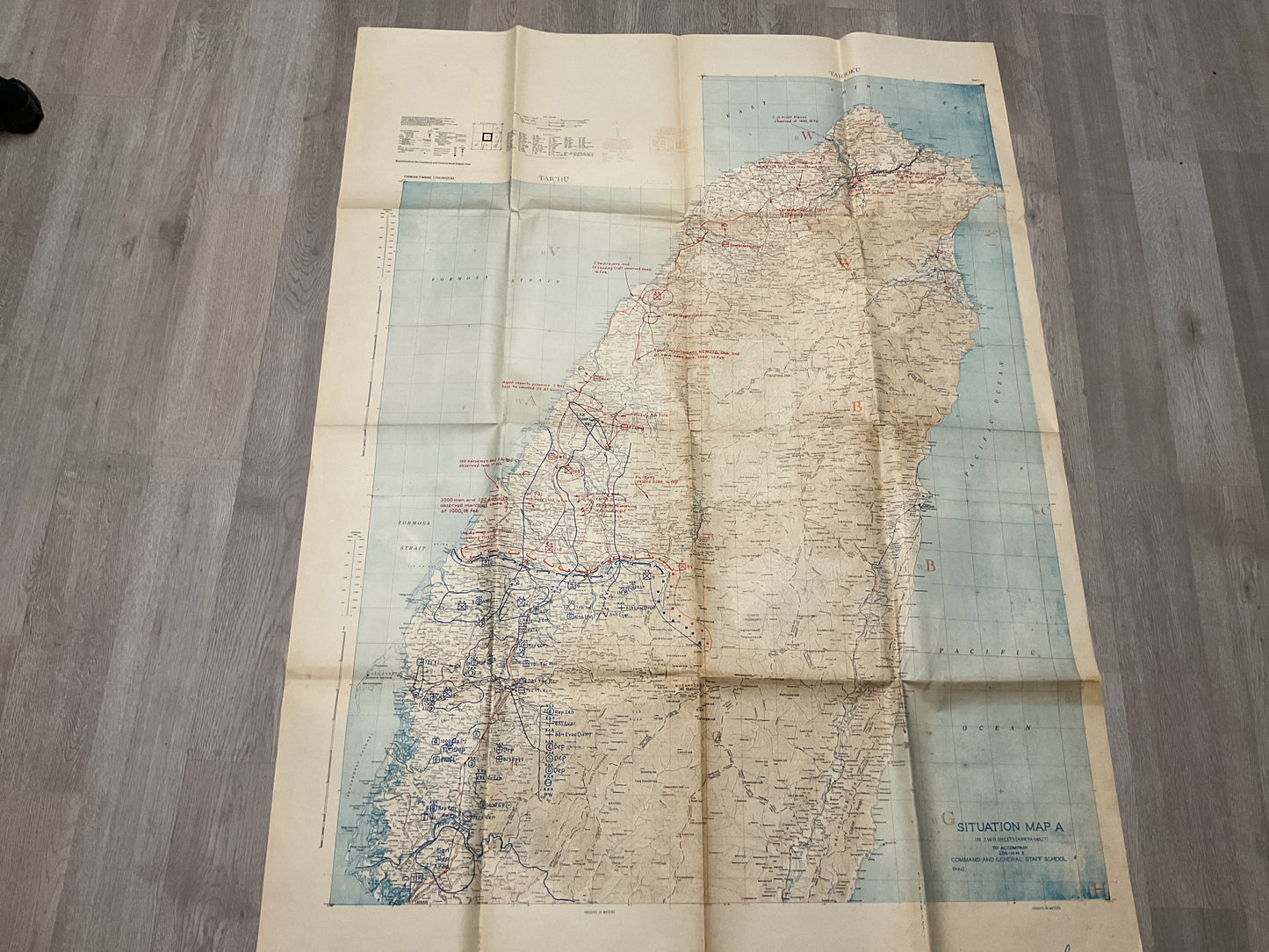 WWII MAP OF Taihoku Situation Map A Sheel 1