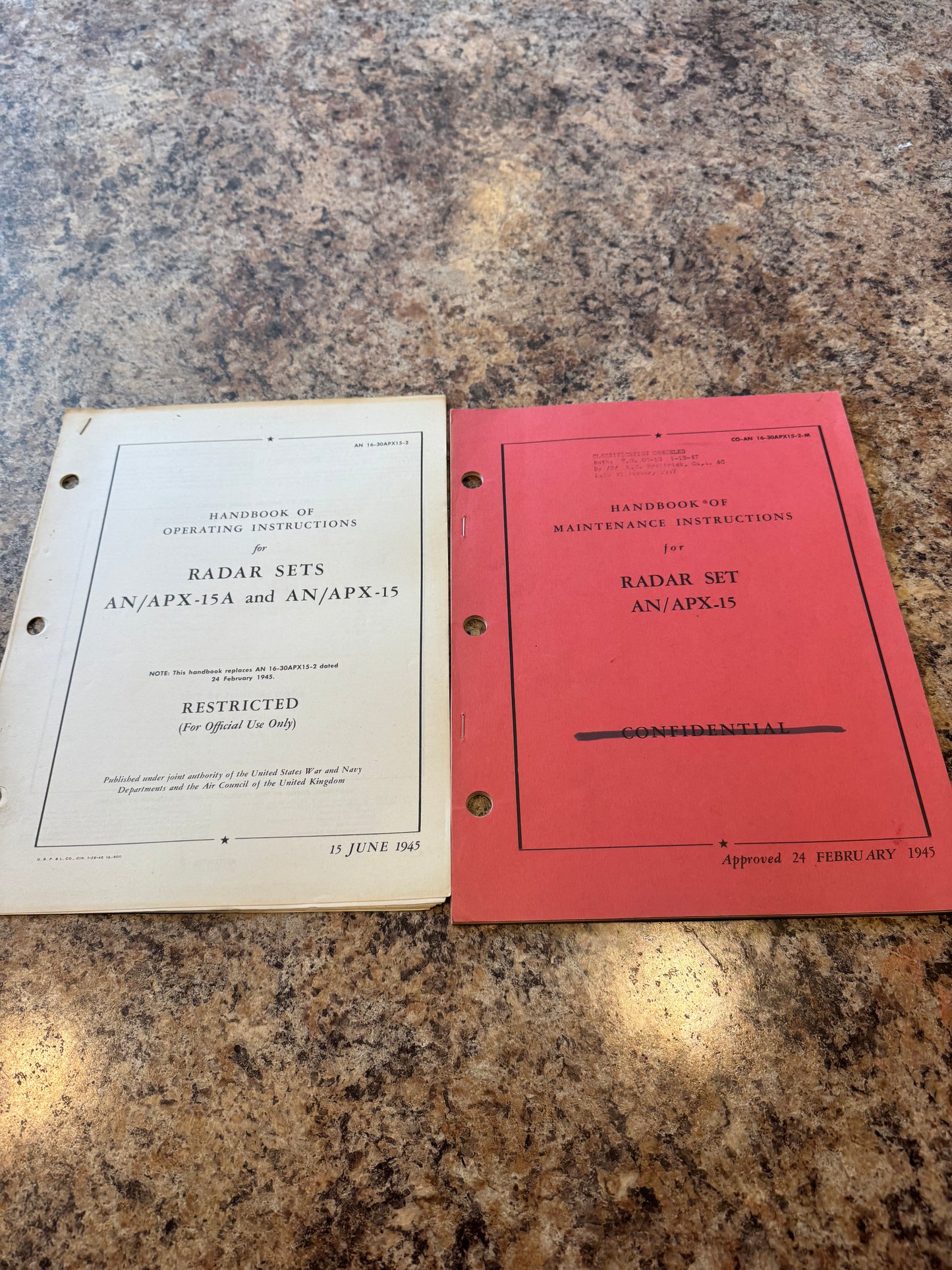 WWII U.S. Radar Manuals – AN/APX-15 IFF System (Pair)