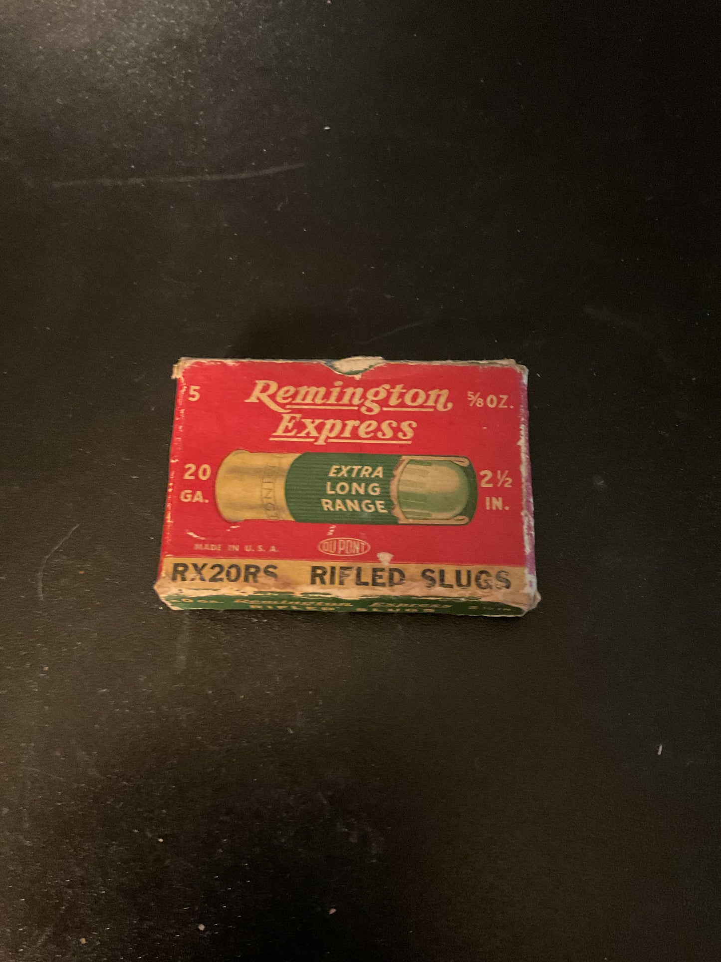 Vintage Remington Express 20 Gauge Rifled Slugs — Full Box of 5