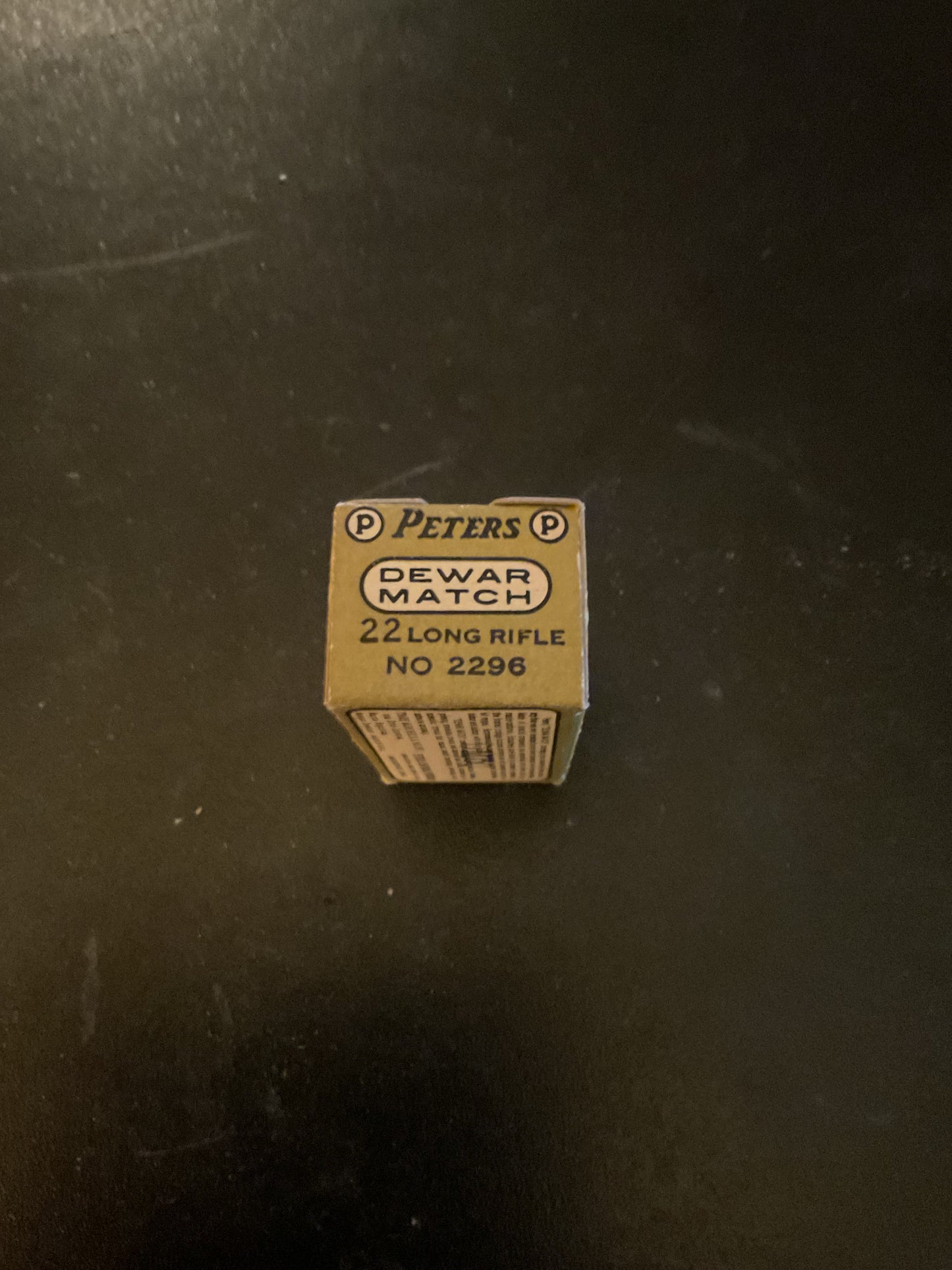 Vintage Peters Dewar Match .22 Long Rifle Rimfire Cartridges — Full Box of 50