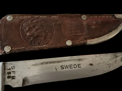 SFB Sweden Stag-Handle Hunting Knife with Original Leather Sheath