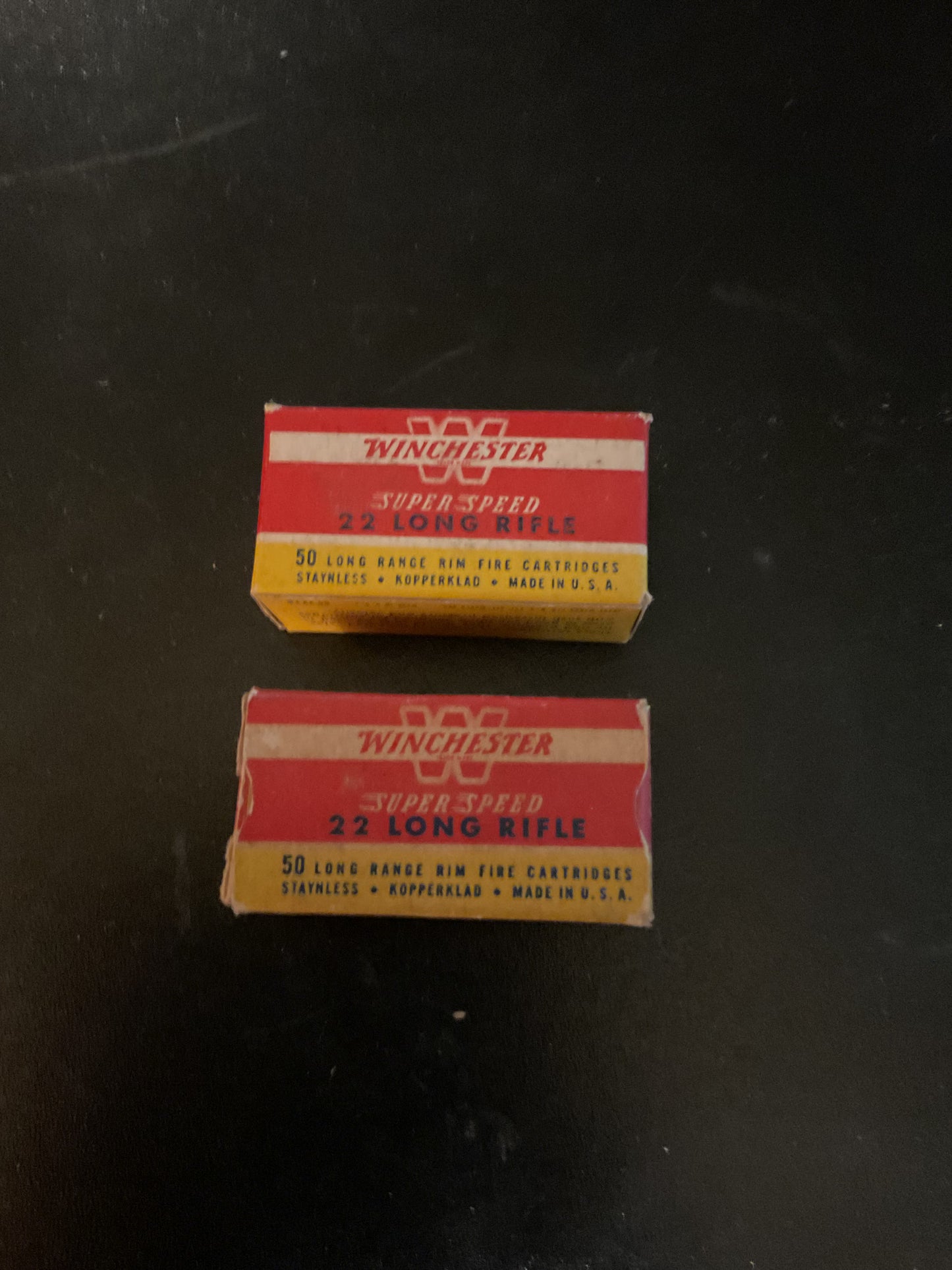 Vintage Winchester Super-Speed .22 Long Rifle Rimfire Cartridges — Full Box of 50