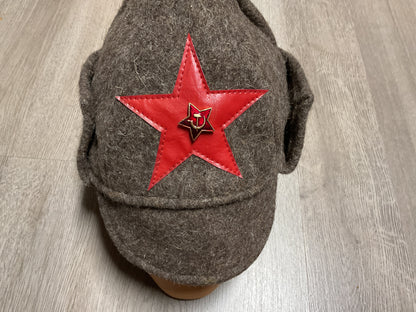 Repro Soviet Red Army Budenovka Winter Hat
