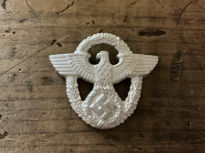 Repro WWII German Police Pattern Visor Cap Eagle & Wreath Insignia-Aluminum Polizei Cap Badge